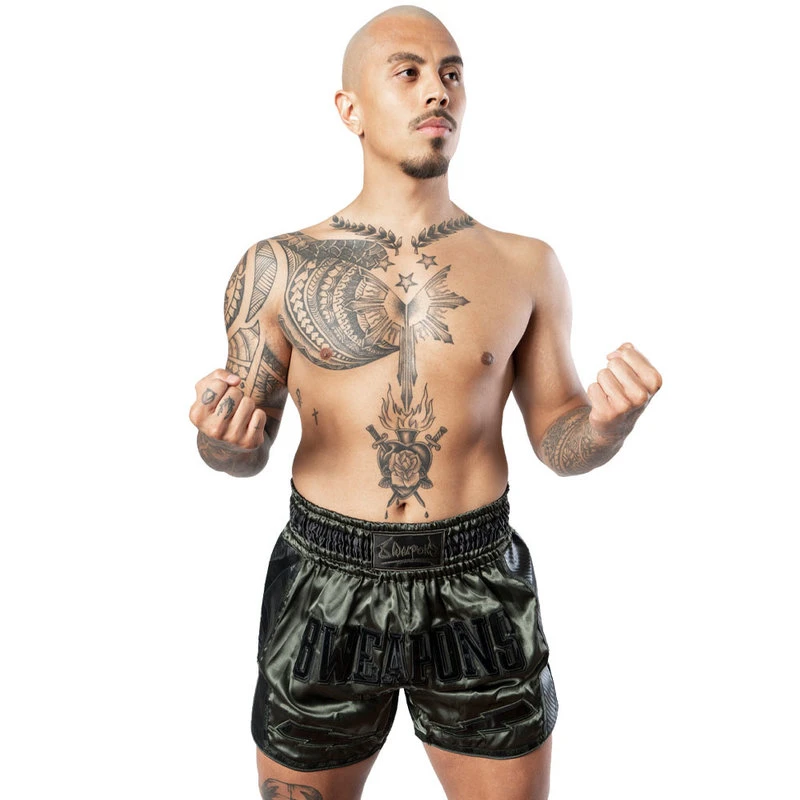 8 WEAPONS Muay Thai Short Carbon Underworld Olijfgroen - Image 3