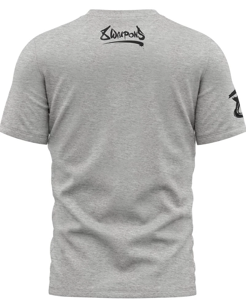 8 Weapons T Shirt Sak Yant Tigers Grijs Wit - Image 10