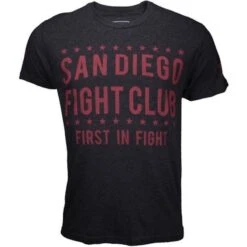 Bad Boy San Diego Fight Club T Shirt Donkergrijs Rood