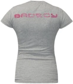 Bad Boy Logo Dames T-shirt Met V-hals Grijs Roze