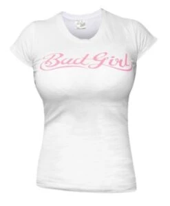 Bad Girl Dames T-shirt Met Wit Roze