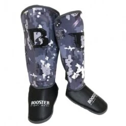 Booster Jeugd Kickboks Scheenbeschermers Camo Grijs