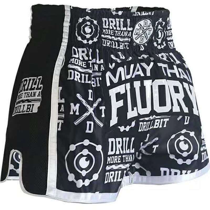 Fluory Kickboks Broekje Muay Thai Short Drill Zwart - Image 3