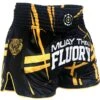 Fluory Kickboks Broekje Stripes Zwart Geel