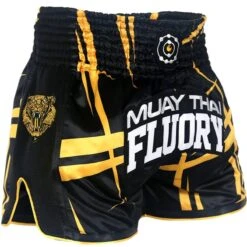 Fluory Kickboks Broekje Stripes Zwart Geel