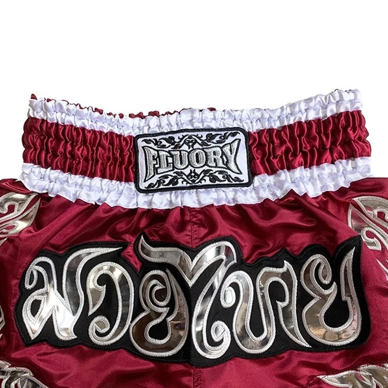 Fluory Muay Thai Kickboxing Shorts Bordeaux Rood MTSF87 - Image 3
