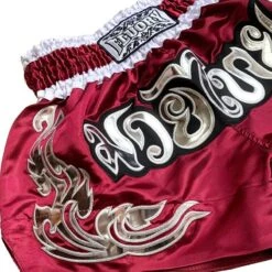 Fluory Muay Thai Kickboxing Shorts Bordeaux Rood MTSF87