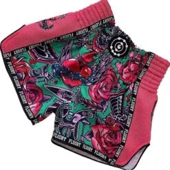 Fluory Muay Thai Kickboxing Shorts Roze Groen MTSF90A