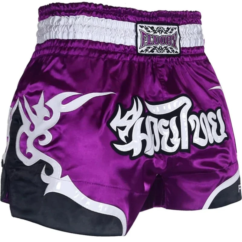 Fluory Muay Thai Short Kickboks Broek Tribal Paars - Image 3