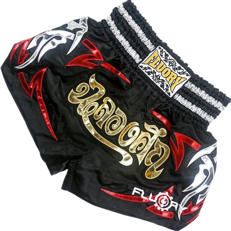 Fluory Muay Thai Short Kickboks Broek Zwart MTSF50 - Image 8