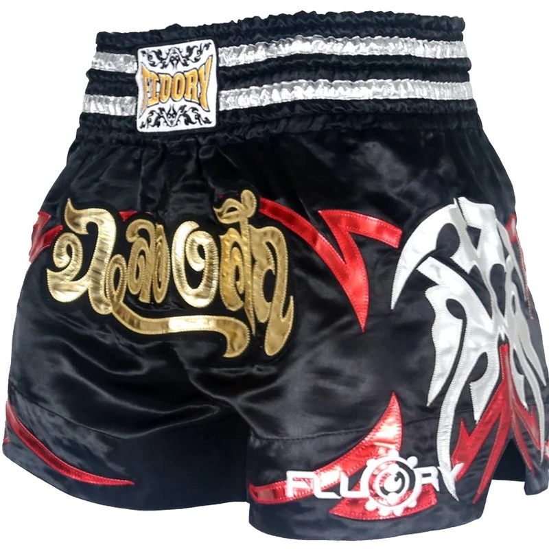 Fluory Muay Thai Short Kickboks Broek Zwart MTSF50 - Image 7