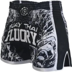 Fluory Sak Yant Tiger Muay Thai Kickboks Broek Zwart MTSF66