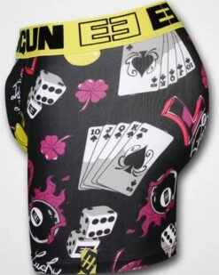 FreeGun Polyester Boxershorts Underwear Lucky Geel Zwart