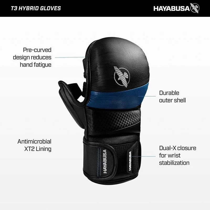 Hayabusa T3 MMA Hybrid Sparring Handschoenen 7oz Zwart - Image 4