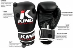 King Pro Boxing Kickboks Handschoenen Zwart KPB/BG 3 Leder