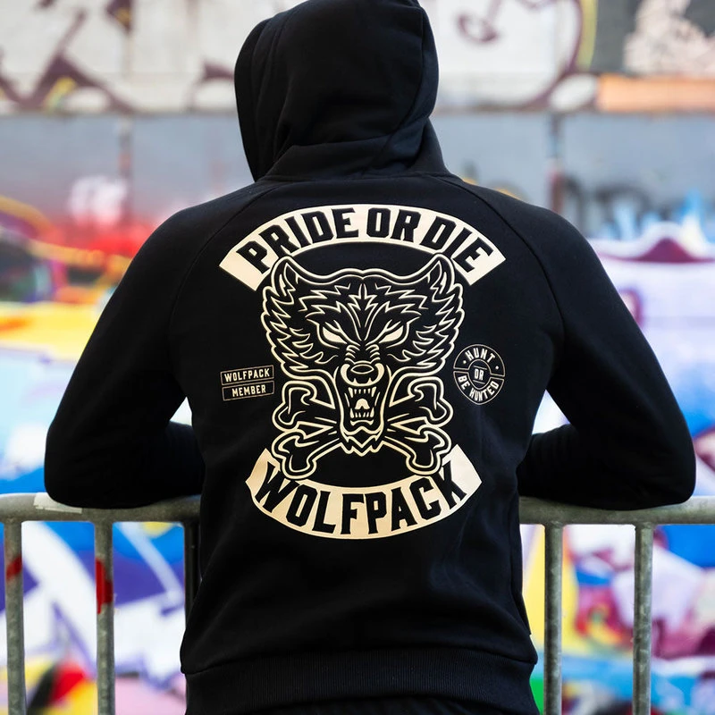 PRIDE Or Die Wolfpack Hoodie Sweater Zwart - Image 3