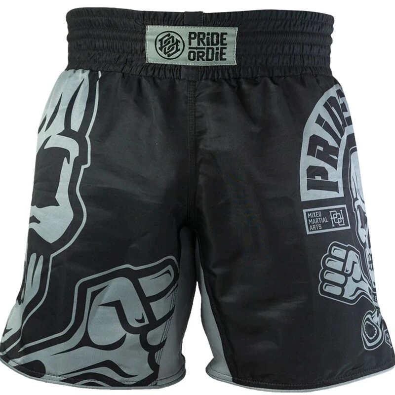 PRIDEorDie BUSTED KNUCKLES Fight Short Zwart - Image 2