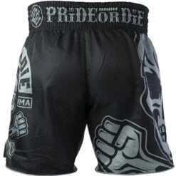 PRIDEorDie BUSTED KNUCKLES Fight Short Zwart
