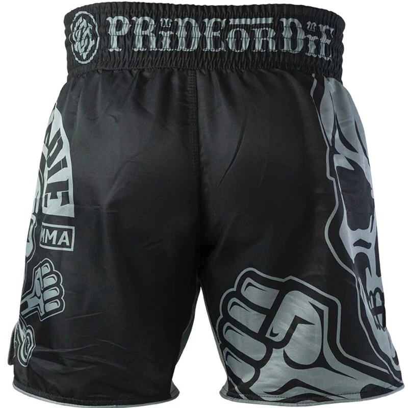 PRIDEorDie BUSTED KNUCKLES Fight Short Zwart