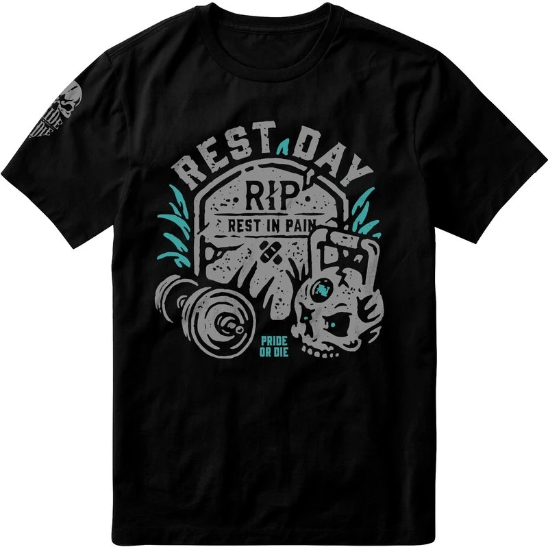 PRiDEorDiE "Rest Day" T Shirt Zwart - Image 3