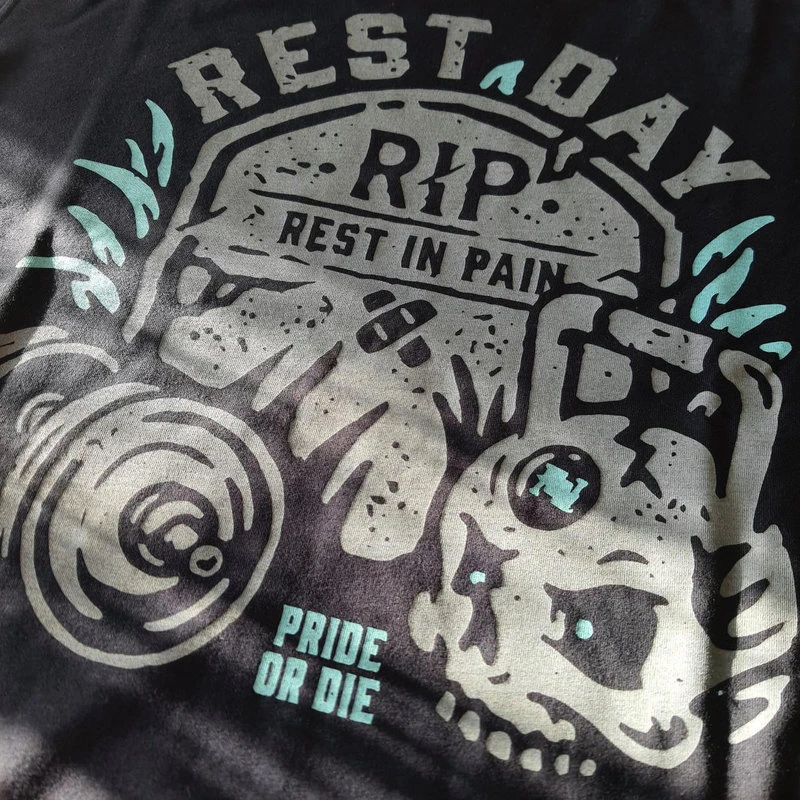 PRiDEorDiE "Rest Day" T Shirt Zwart - Image 4