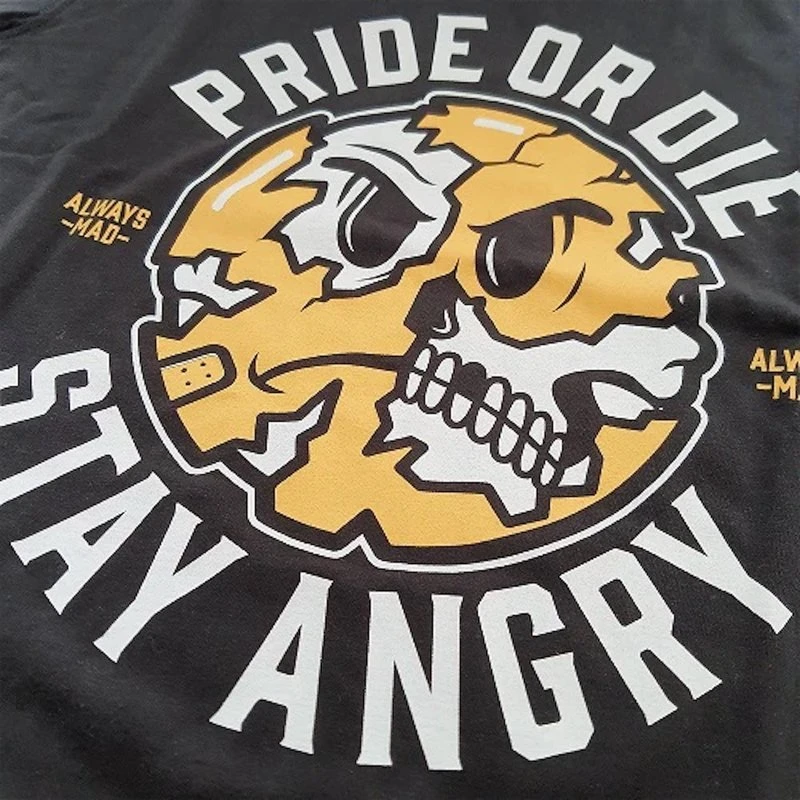 PRiDEorDiE T Shirt Stay Angry Zwart - Image 3