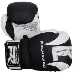 Punch Round Bokshandschoenen SLAM Mat Carbon Zwart Wit