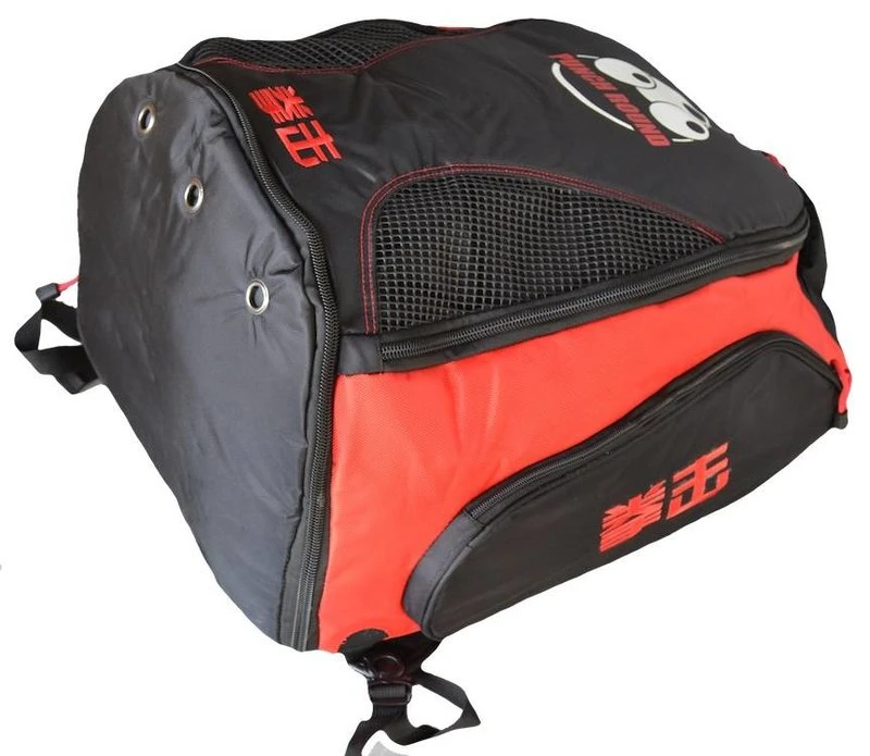 Punch Round™ Boxing Sporttas Rugtas Gym Bag Black Red - Image 5