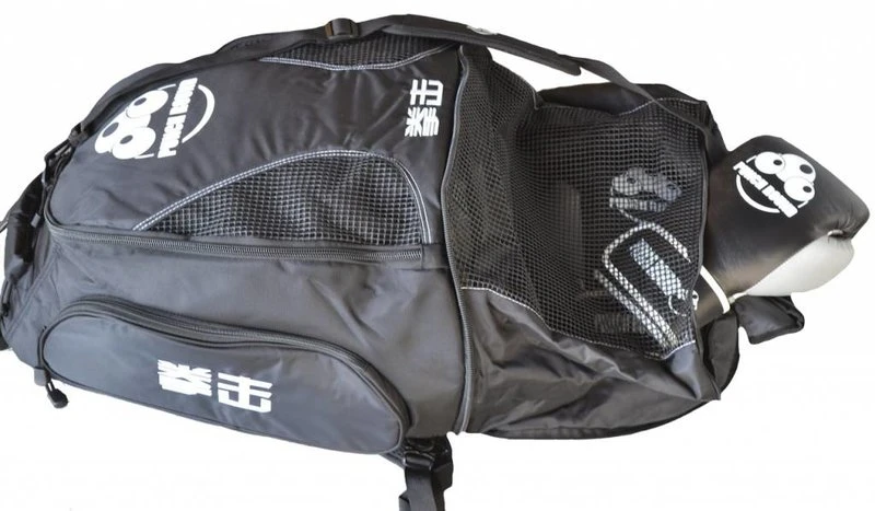 Punch Round™ Boxing Sporttas Rugtas Gym Bag Black Ice - Image 3
