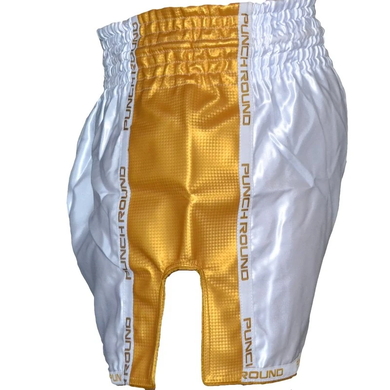 Punch Roundâ„¢ Kickboks Broekje Carbon Wit Goud - Image 3
