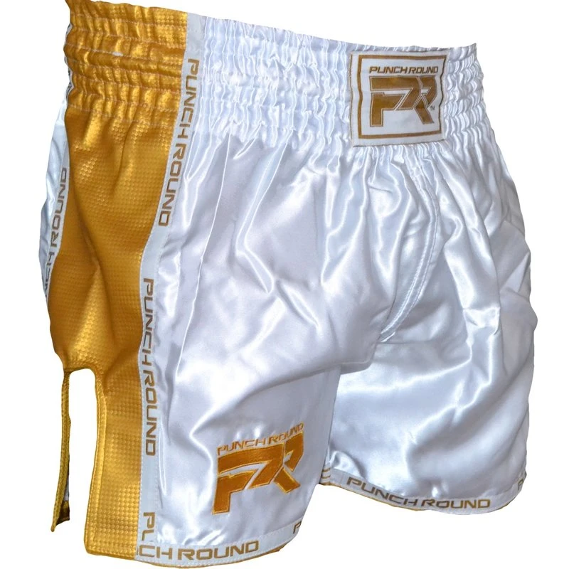Punch Roundâ„¢ Kickboks Broekje Carbon Wit Goud - Image 4