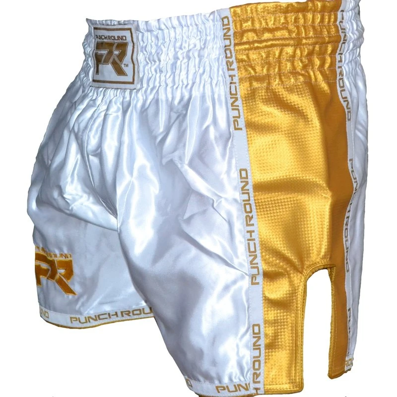 Punch Roundâ„¢ Kickboks Broekje Carbon Wit Goud