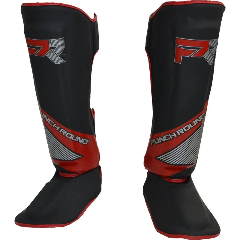 Punch Round Kickboks Scheenbeschermers Evoke Zwart Rood - Image 3