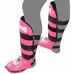 Punch Round Kickboks Scheenbeschermers Experience Luxury PU Roze