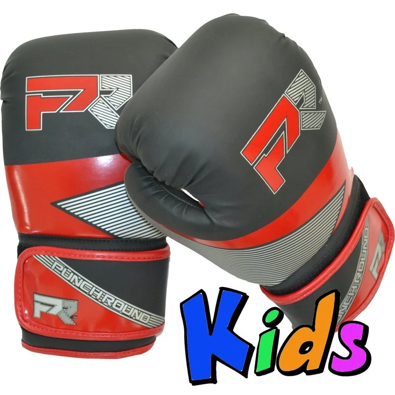 Punch Round Kids Bokshandschoenen Evoke Zwart Rood - Image 5