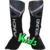 Punch Round Kids NoFear Kickboks Scheenbeschermers Zwart Grijs