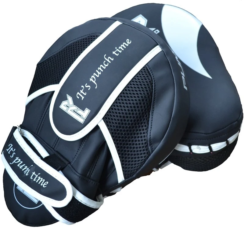 Punch Round PRO Hand Pads Focus Mitts Slam Zwart Wit - Image 2