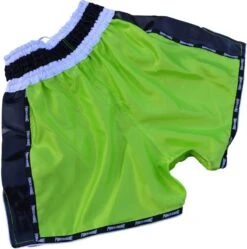 Punch Round Thaiboks Broekjes Carbon Neon Green Muay Thai Shorts