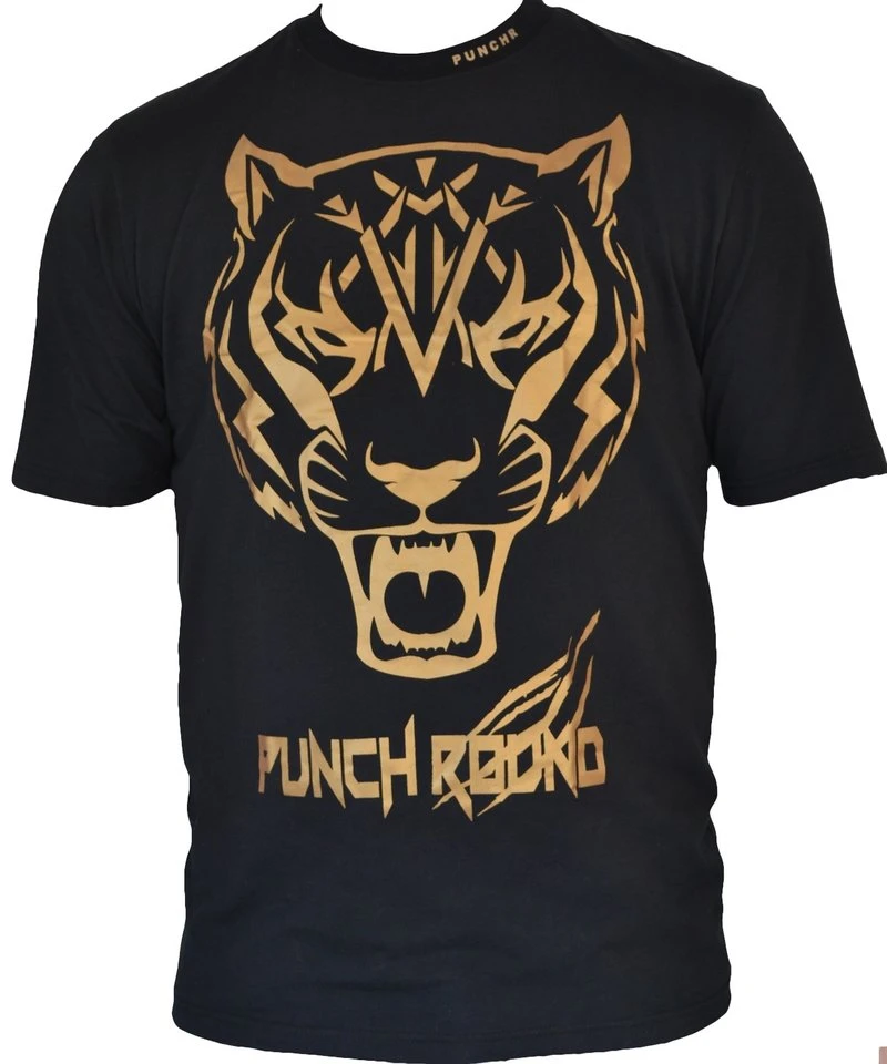 Punch Round Tiger Razor Shirt Kids Zwart Goud - Image 2