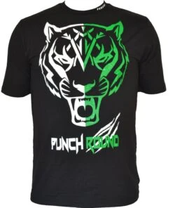 Punch Round Tiger Razor Shirt Kids Zwart Wit Groen
