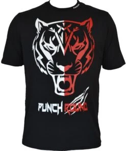Punch Round Tiger Razor Shirt Kids Zwart Wit Rood