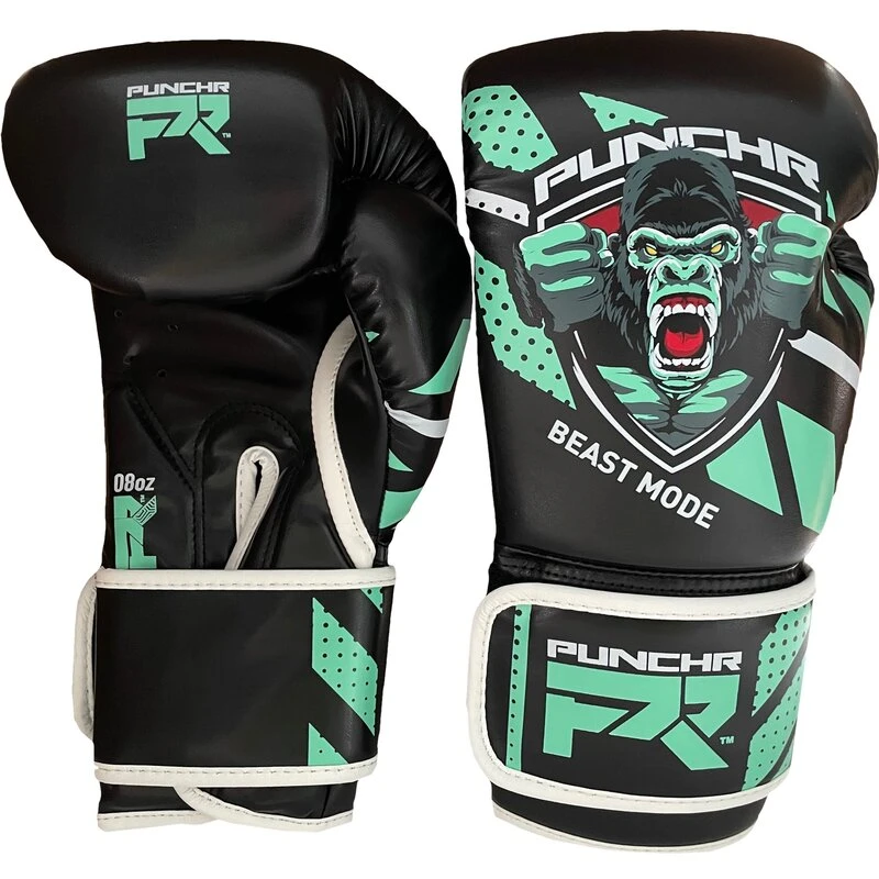 PunchRâ„¢ Beast Mode Bokshandschoenen Kids Zwart Groen - Image 3