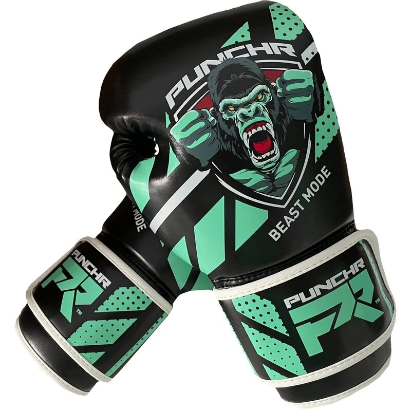 PunchRâ„¢ Beast Mode Bokshandschoenen Kids Zwart Groen - Image 4