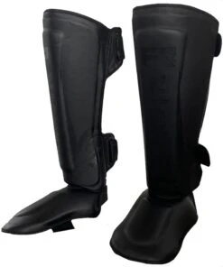 PunchR™ Electric Kickboks Muay Thai Scheenbeschermers Zwart Zwart Microfiber