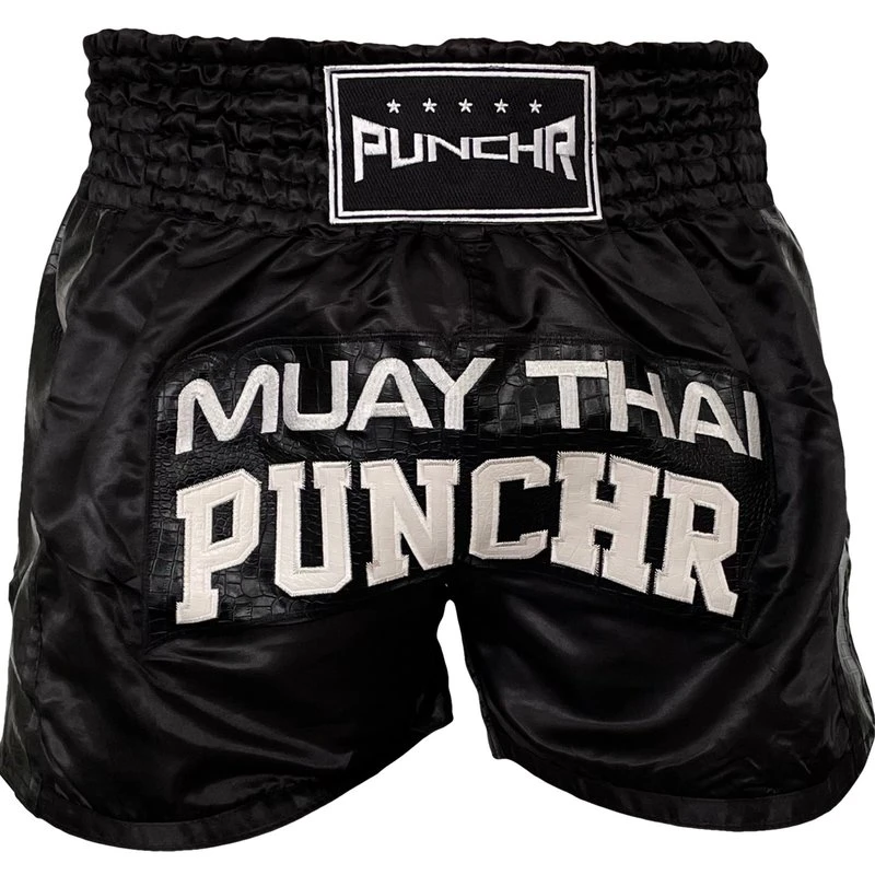 PunchRâ„¢ Muay Thai Short Crocodile Zwart Wit - Image 5