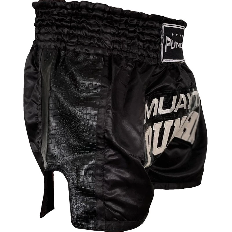 PunchRâ„¢ Muay Thai Short Crocodile Zwart Wit - Image 6