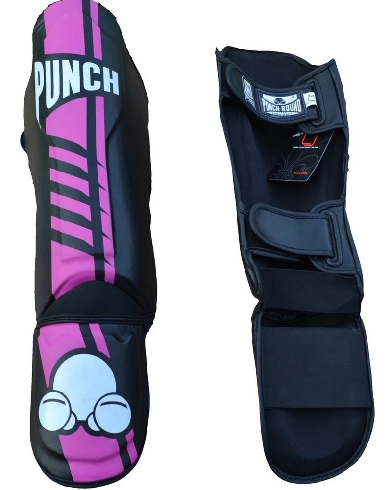 PunchR Zwart Roze Kickboks Scheenbeschermers Razor Pro
