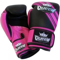 Queen BGQ Vixen 1 Kickboks Bokshandschoenen Leer Zwart Roze