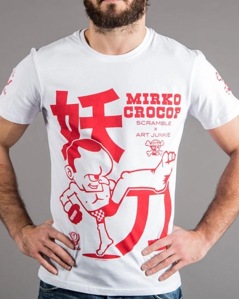 SCRAMBLE X Crocop X ART JUNKIE TOKYO T-Shirt Wit - Image 2