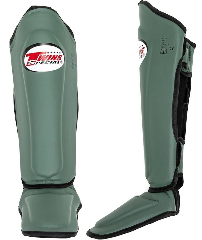 Twins Kickboks Scheenbeschermers SGL 7 Military Groen